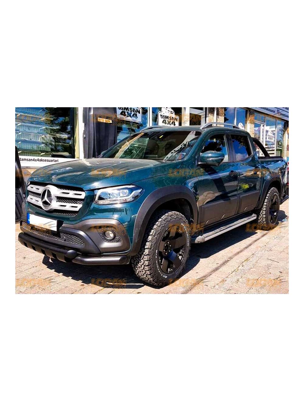 Frontbugel Frontschutzbugel Bull Bar Modell Tiger fur Mercedes X Class 2017 2023 in lackiertem Schwarzstahl