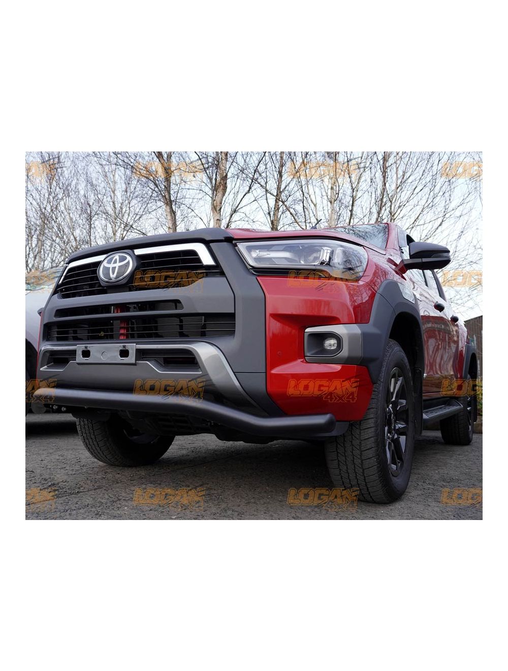 Frontbugel Frontschutzbugel Bull Bar mit Unterbodenschutz fur Toyota Hilux 2016 2022 in Lackiertem Schwarzstahl